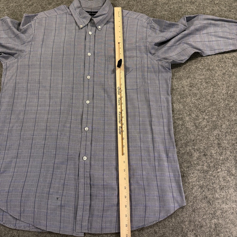 Ralph Lauren Purple‎ Label Dress Shirt Mens Large Blue Plaid Button Down Italy - Picture 8 of 12